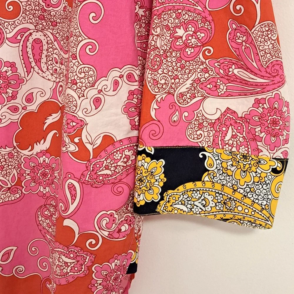 J Crew Paisley Pink Button Down Shirt Size XS